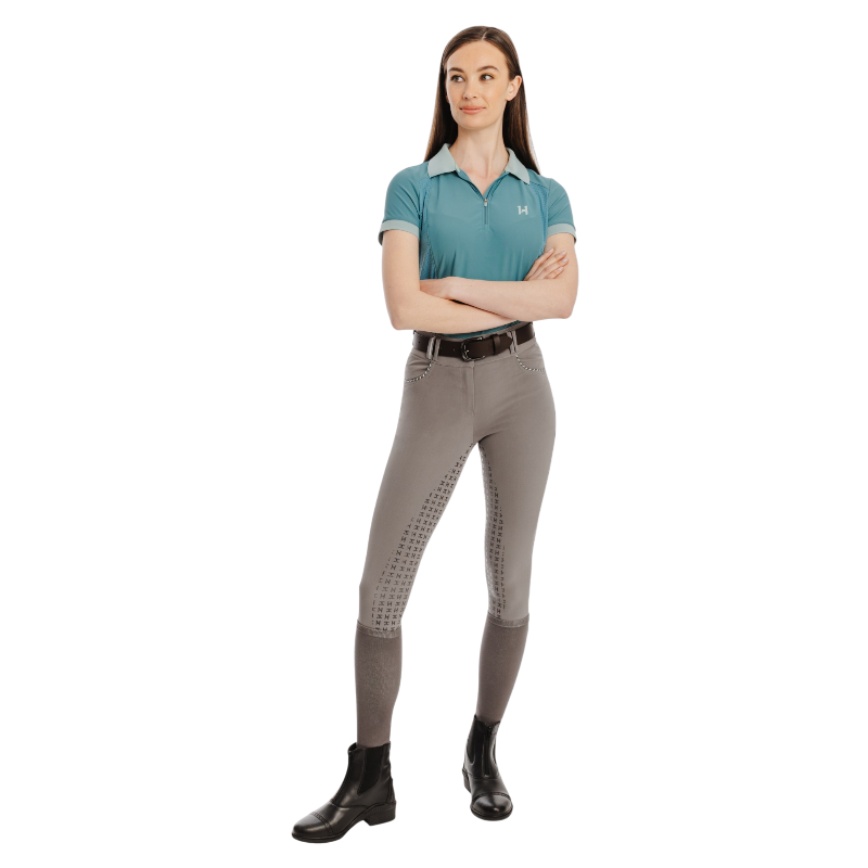Horseware - Pantalon d'équitation femme Newmarket Mid-Rise thunderstorm full grip | - Ohlala