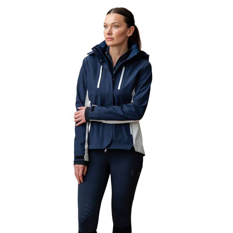 Horseware - Veste de pluie femme Indra marine/ bone | - Ohlala
