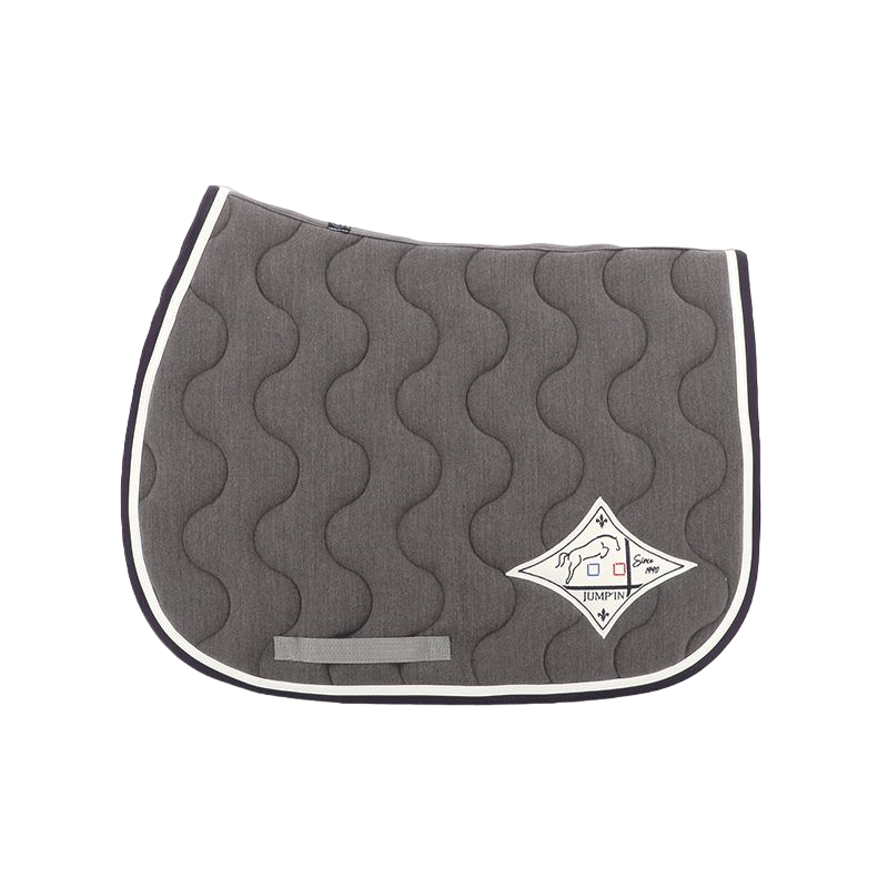 Jump'In - Tapis de selle gris chiné/ blanc/ marine | - Ohlala