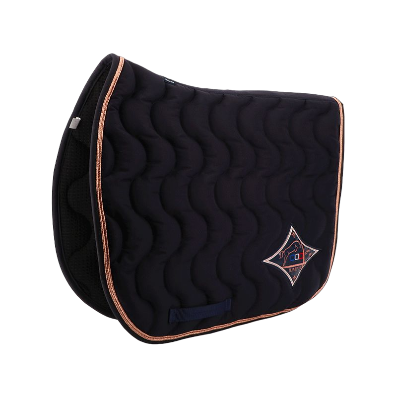 Jump'In - Tapis de selle marine/ tresse rose gold/ marine | - Ohlala