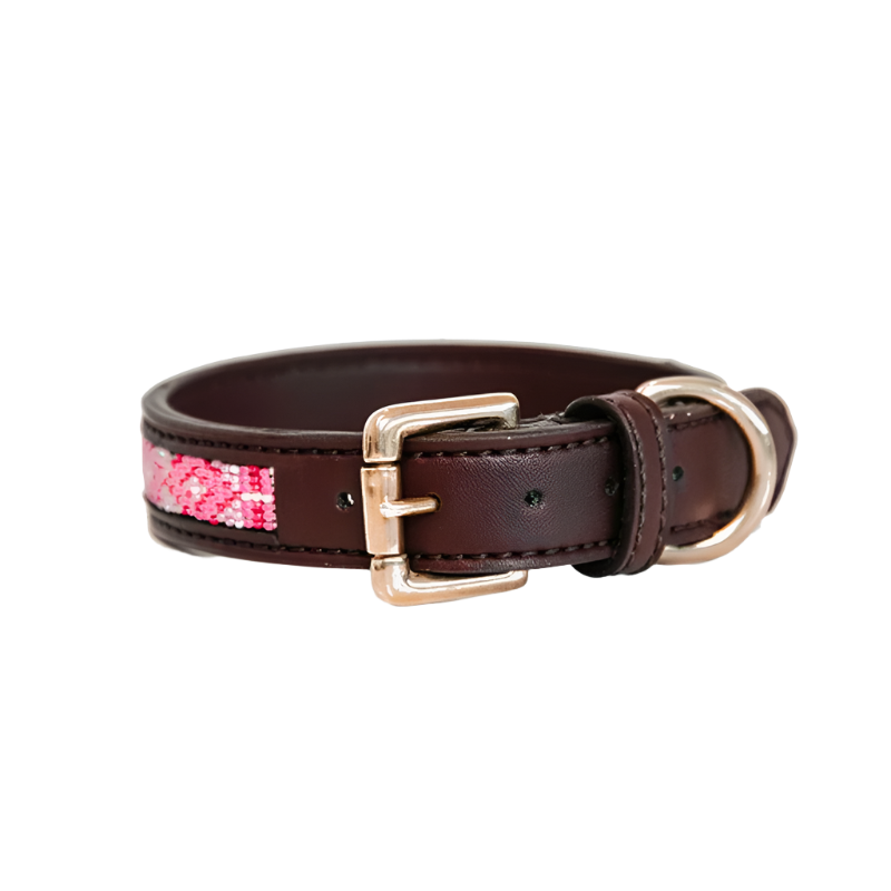 Kentucky Dogwear - Rosa handgefertigtes Hundehalsband mit Perlen