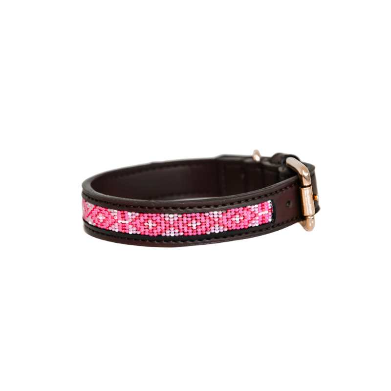 Kentucky Dogwear - Rosa handgefertigtes Hundehalsband mit Perlen