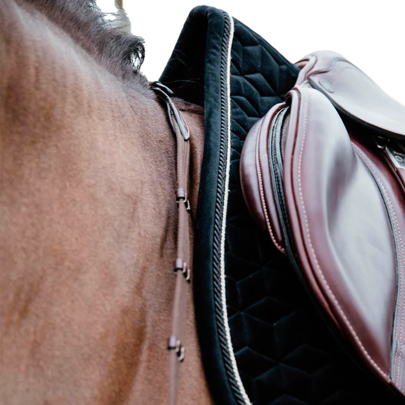 Kentucky Horsewear - Tapis de selle Basic Velvet jumping noir | - Ohlala