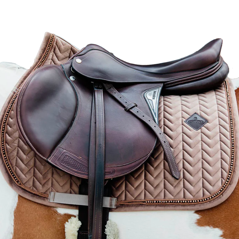 Kentucky Horsewear - Tapis de selle Velvet Pearls jumping beige | - Ohlala