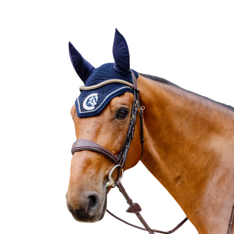 Kentucky Horsewear - Bonnet anti-mouches Wellington 3D Logo corde marine
