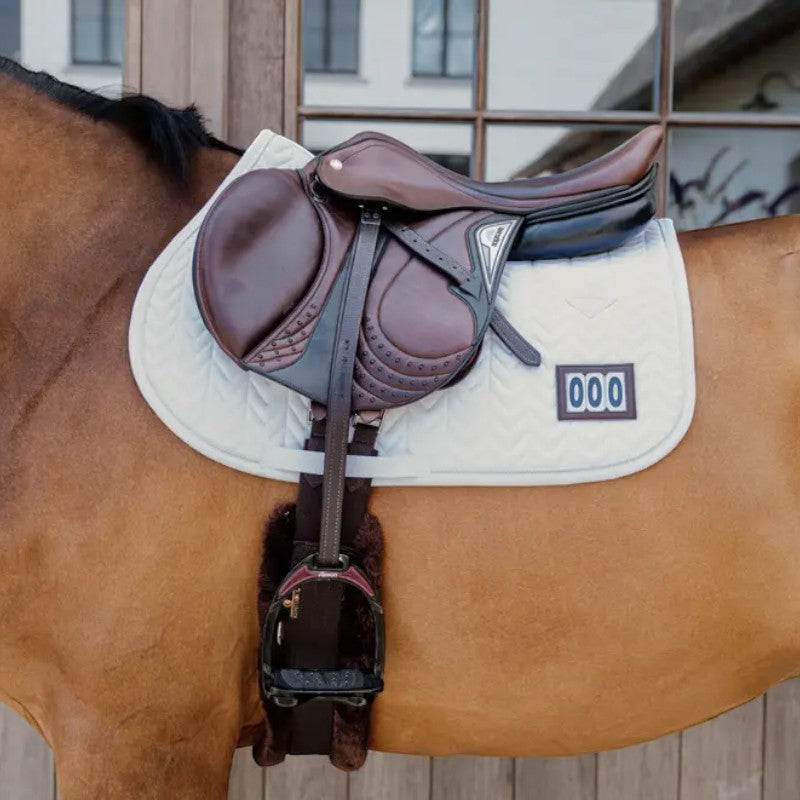 Kentucky Horsewear - Tapis de selle Fishbone Compétition 2 numéros blanc