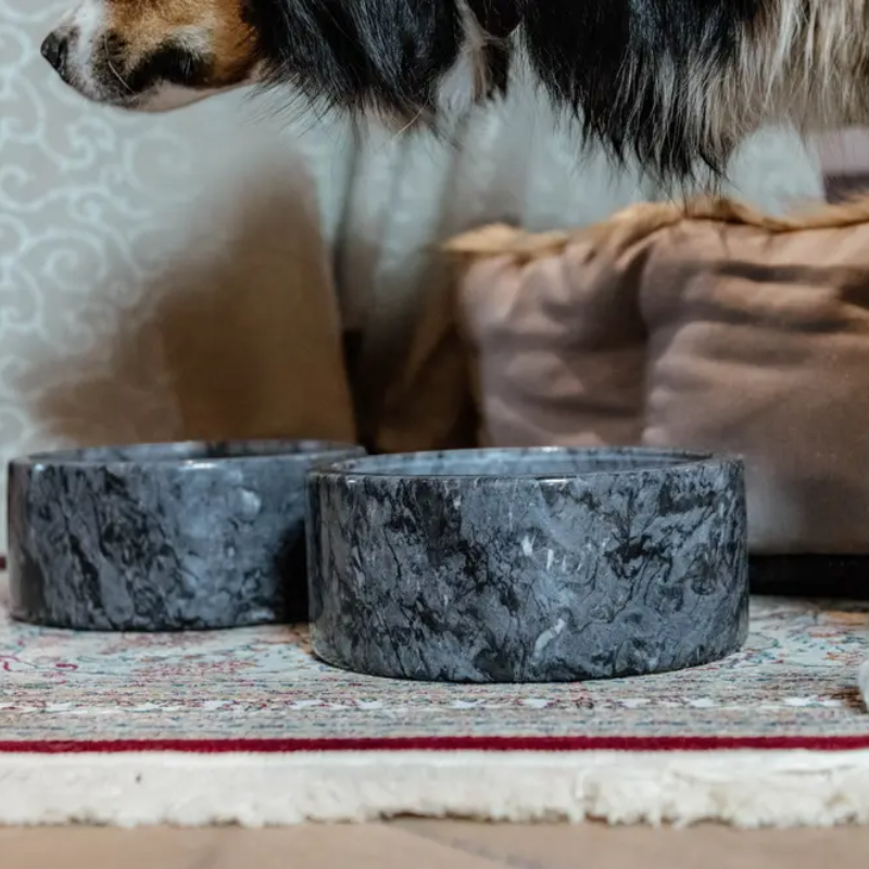 Kentucky Dogwear - Black Marble Dog Bowl 