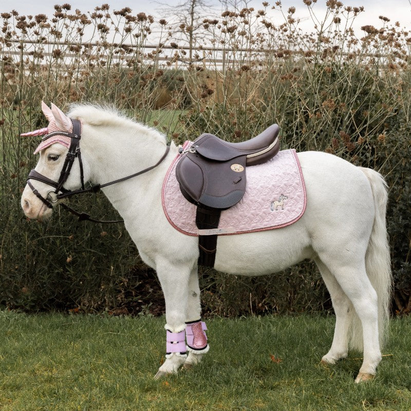 Kentucky Horsewear - Sattelunterlage Einhornkopf mit zartrosa Glitzer 