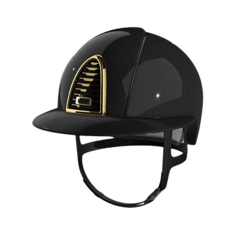 KEP - Casque d'équitation Cromo 2.0 Shine 2 noir visière polo cadre gold