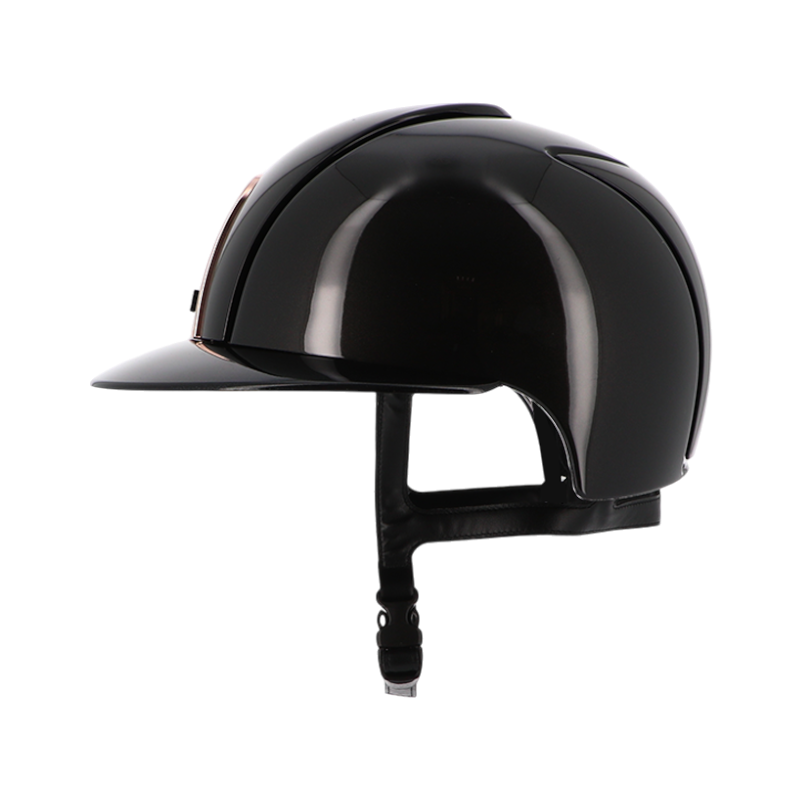 KEP – Cromo 2.0 Helm, glänzendes schwarzes Logo, roségoldener Polo-Diamant