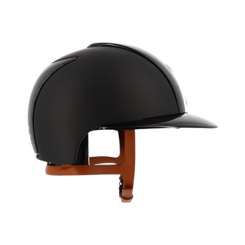 KEP - Casque Cromo 2.0 textile polo polish black jugulaire beige