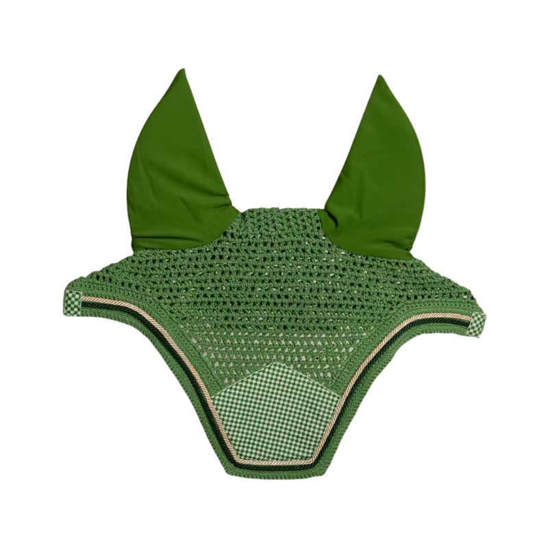 Kentucky Horsewear - Mütze für Pferde Wellington Samt Druck Schach grün 