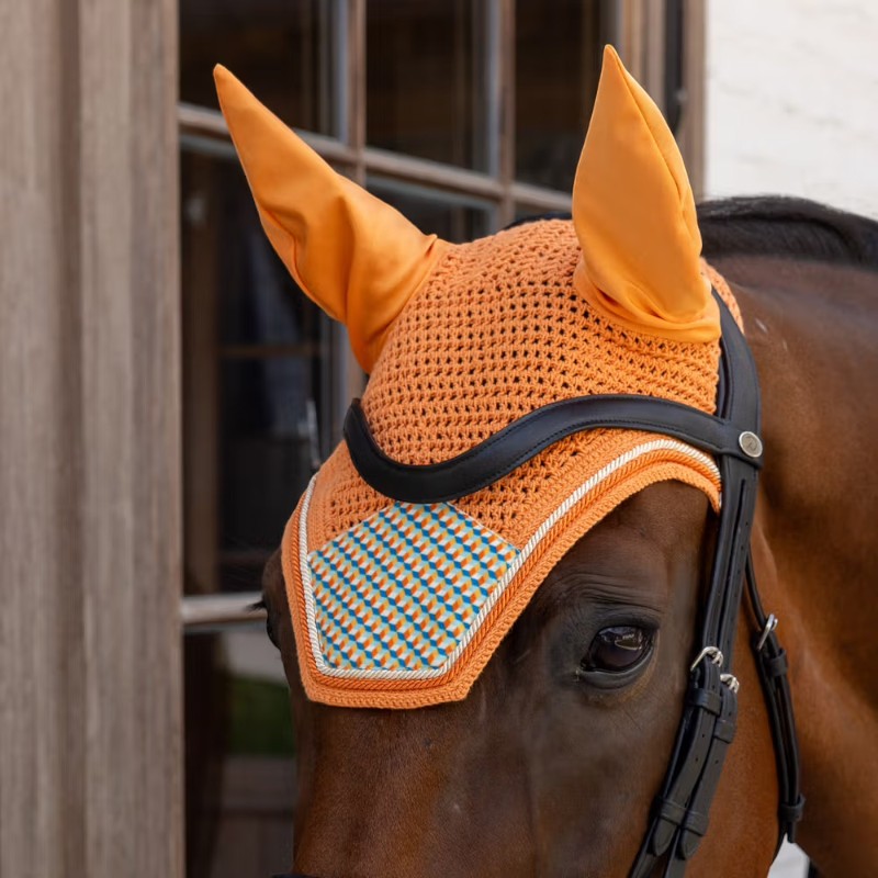 Kentucky Horsewear - Hoed voor paarden Wellington Velvet Print kleurrijke blokken 