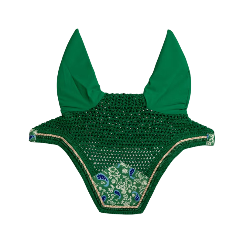 Kentucky Horsewear - Hat for horses Wellington Velvet Printing paisley garden green/navy 