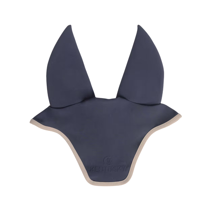 Kentucky Horsewear - Bonnet pour chevaux anti-bruits softshell marine/ beige