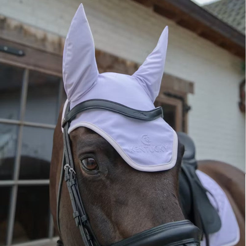 Kentucky Horsewear - Bonnet pour chevaux anti-bruits softshell violet/ rose clair