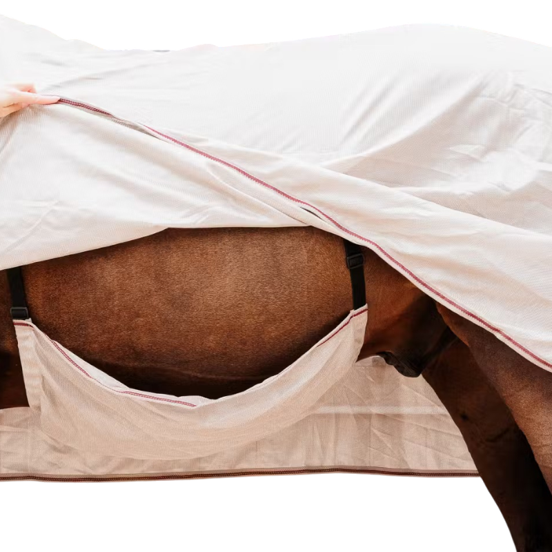 Kentucky Horsewear - Couverture anti-mouches Comfort Classic beige/ bordeaux | - Ohlala