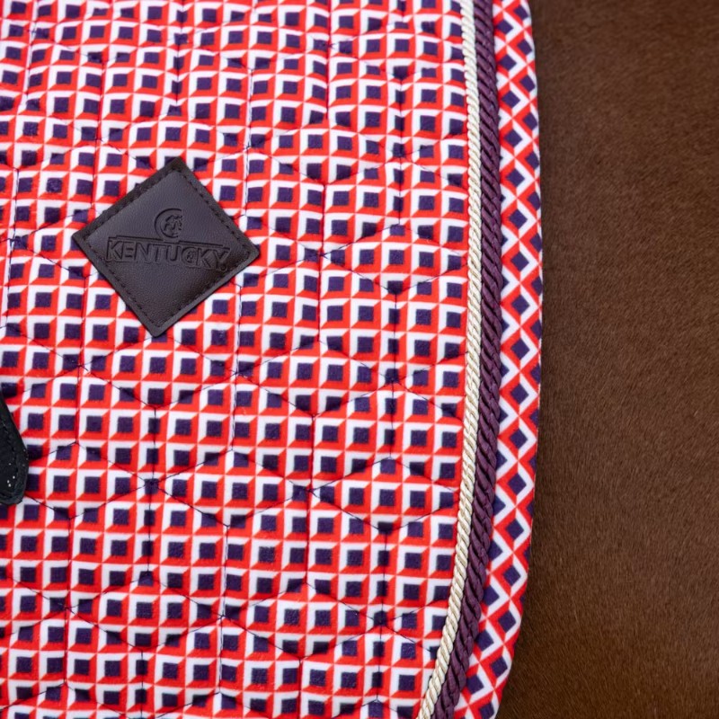 Kentucky Horsewear - Trainingsmatte Velvet Printing rot kariert 