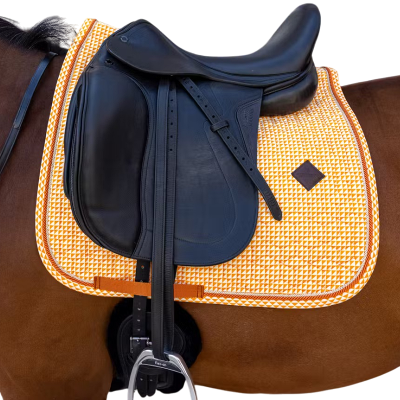Kentucky Horsewear - Dressuurmat Velvet Printing vlaggen oranje 