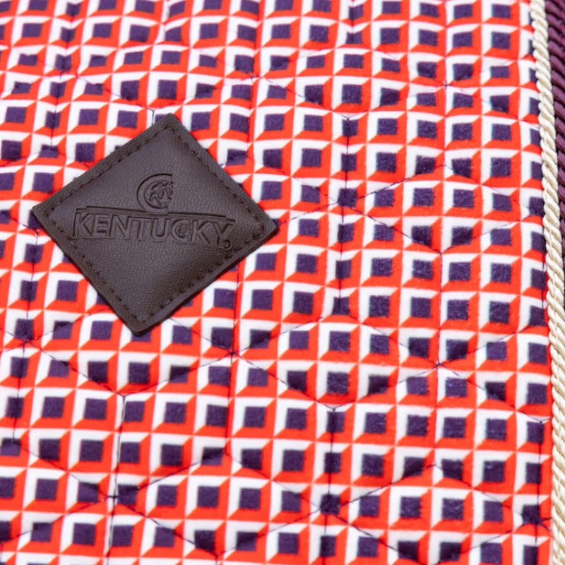 Kentucky Horsewear - Tapis de selle Velvet Printing check rouge
