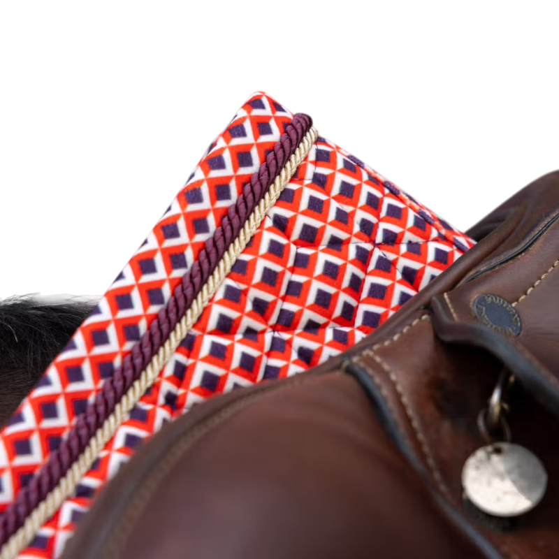 Kentucky Horsewear - Tapis de selle Velvet Printing check rouge