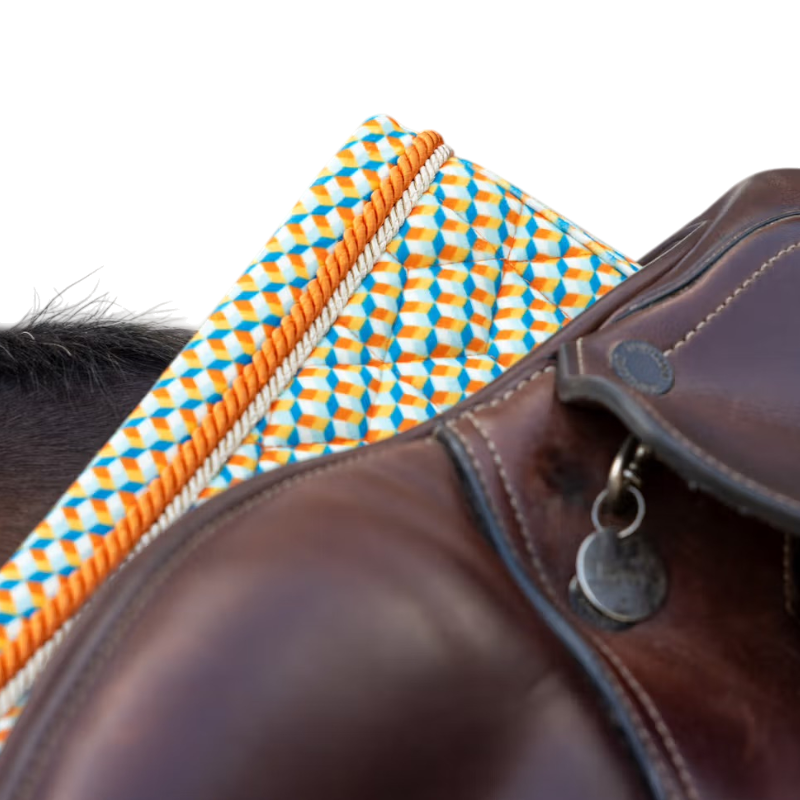 Kentucky Horsewear - Tapis de selle Velvet Printing cubes colorfull