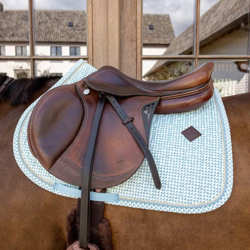 Kentucky Horsewear - Sattelunterlage Velvet Druckflaggen hellblau 