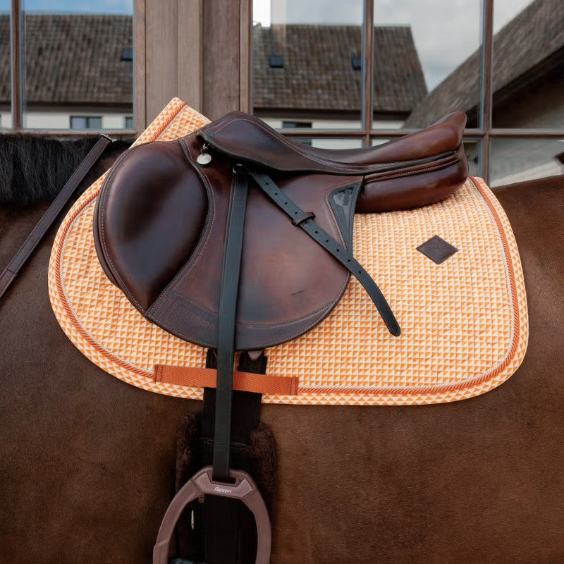 Kentucky Horsewear - Sattelunterlage Velvet Druck Fahnen orange 