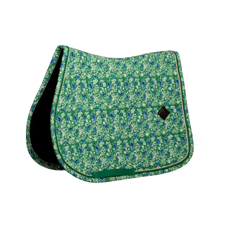 Kentucky Horsewear - Sattelunterlage Velvet Printing Paisley Garten grün/ marine 
