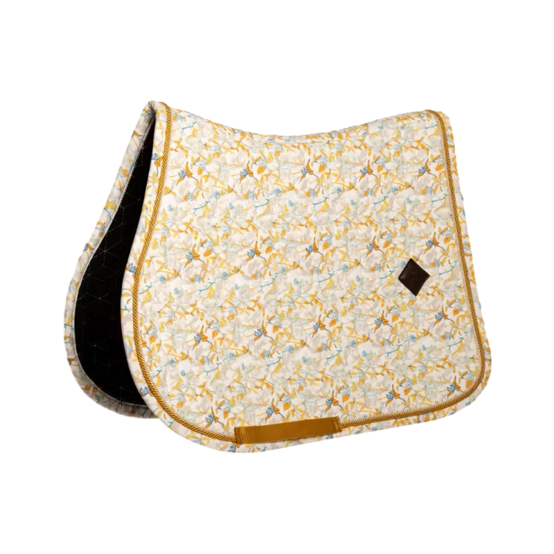 Kentucky Horsewear - Sattelunterlage Velvet Printing Frühlingsblätter flüstert braun/ weiß 