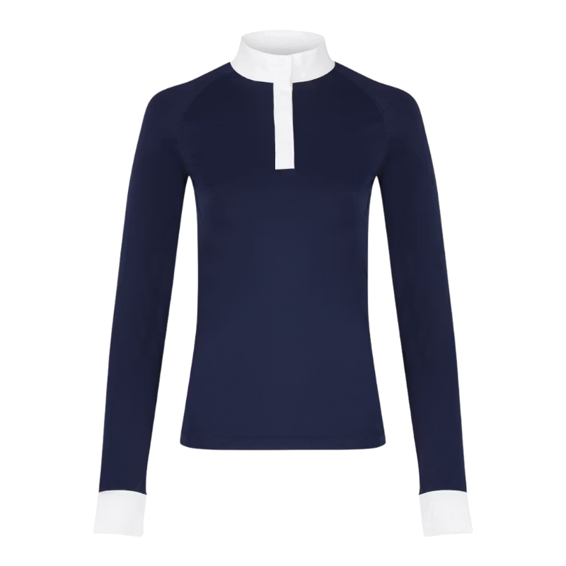 Kentucky Horsewear - Damen Langarm-Polo Classic Marine 
