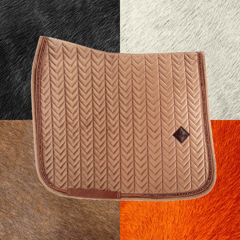 Kentucky Horsewear - Tapis de dressage Velvet Pearls beige | - Ohlala