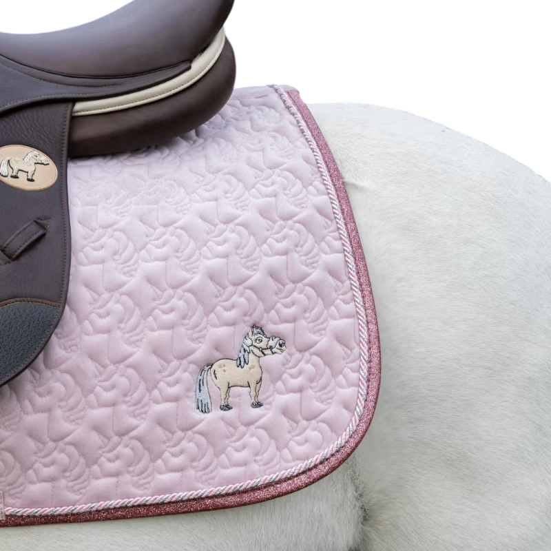 Kentucky Horsewear - Dressuurtapijt eenhoornhoofd met zachte roze glitters 