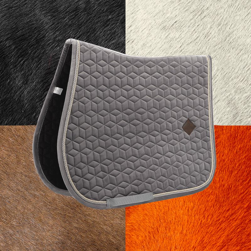 Kentucky Horsewear - Tapis de selle Basic Velvet jumping gris | - Ohlala