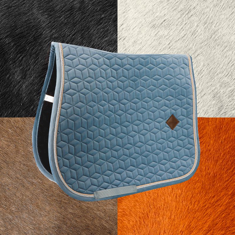 Kentucky Horsewear - Tapis de selle Velvet Jumping Bleu Ciel | - Ohlala