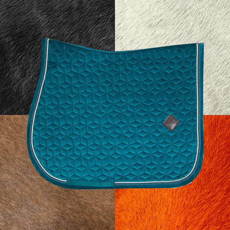 Kentucky Horsewear - Tapis de selle Velvet Jumping Emeraude | - Ohlala