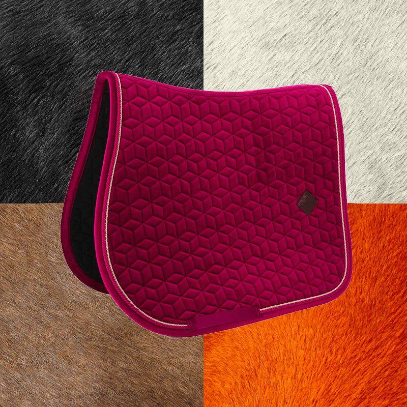 Kentucky Horsewear - Tapis de selle Velvet jumping Fuchsia | - Ohlala