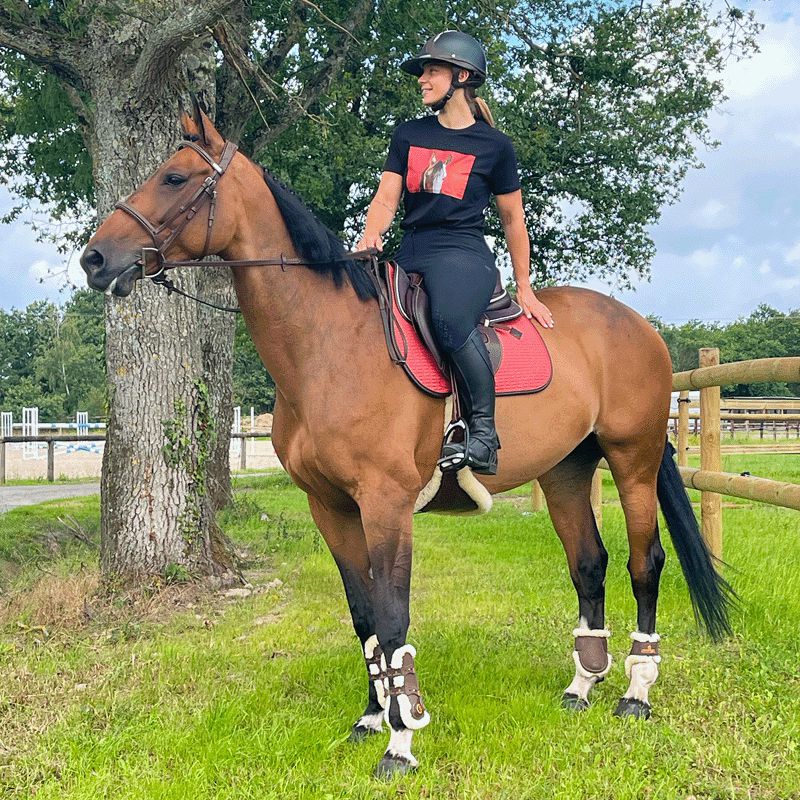 Kentucky Horsewear - Tapis de selle color edition cuir corail | - Ohlala