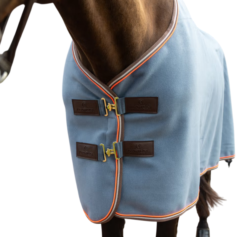 Kentucky Horsewear - Couverture polaire Heavy Melange dusty blue | - Ohlala