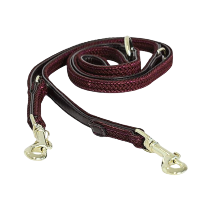 Kentucky Dogwear - Laat in gevlochten nylon vergulde nylon 200 cm bordeaux