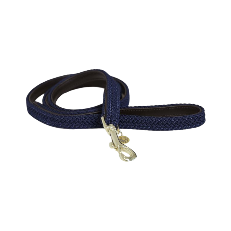 Kentucky Dogwear - Laat in gevlochten nylon vergulde nylon 200 cm marine
