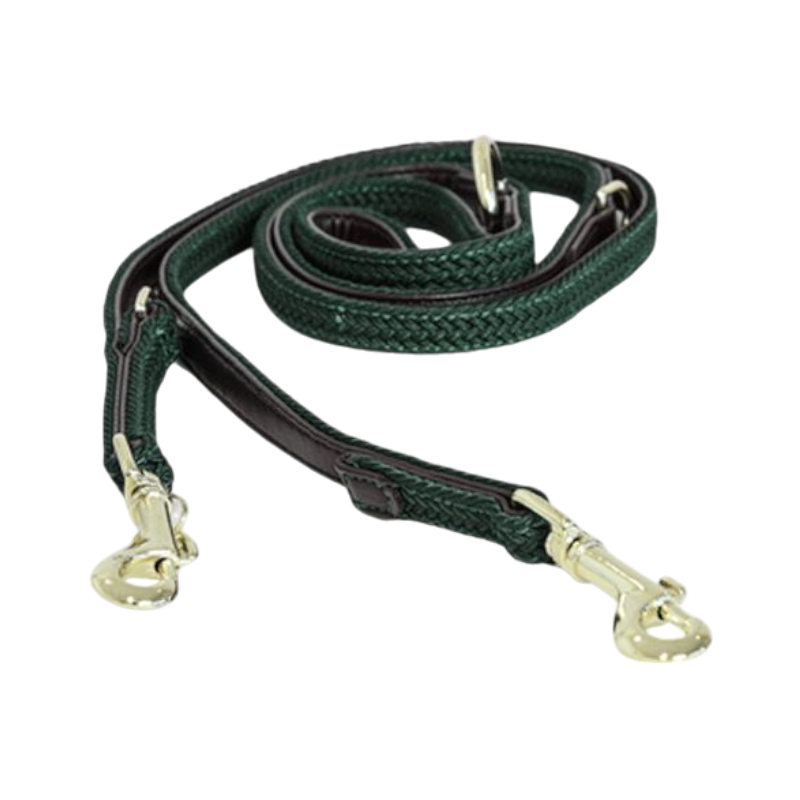 Kentucky Dogwear - Laat in gevlochten nylon vergulde nylon 200 cm olijfgroen