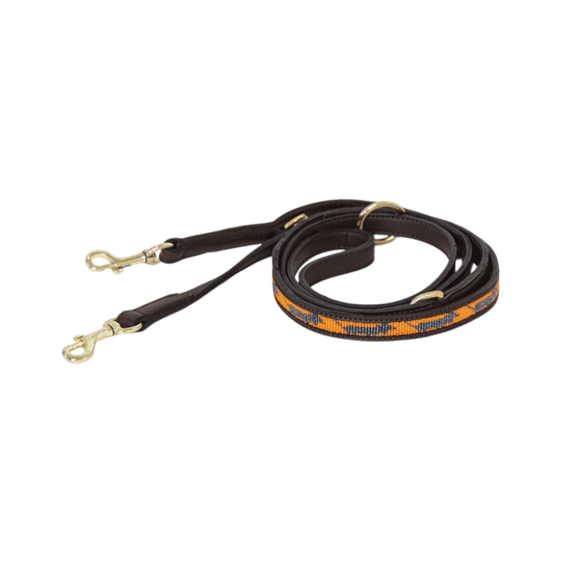 Kentucky Dogwear - Laat voor honden handgemaakte parels 250 cm oranje/zwart