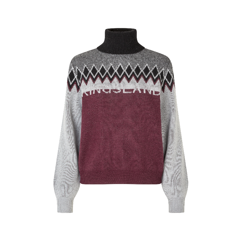 Kingsland - Unisex hoge kraag gebreide trui KLMontez zwart 
