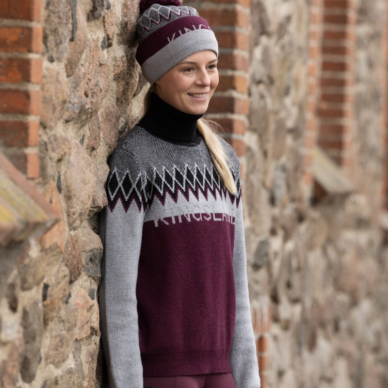 Kingsland - Unisex hoge kraag gebreide trui KLMontez zwart 
