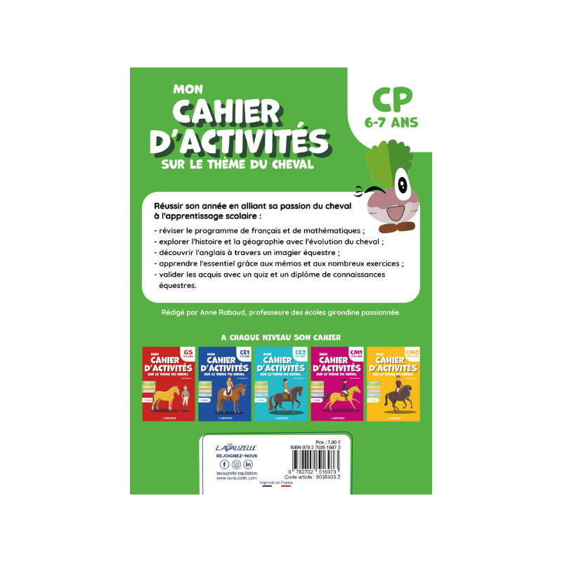 Lavauzelle - Cahier d'activités sur le thème du cheval niveau CP
