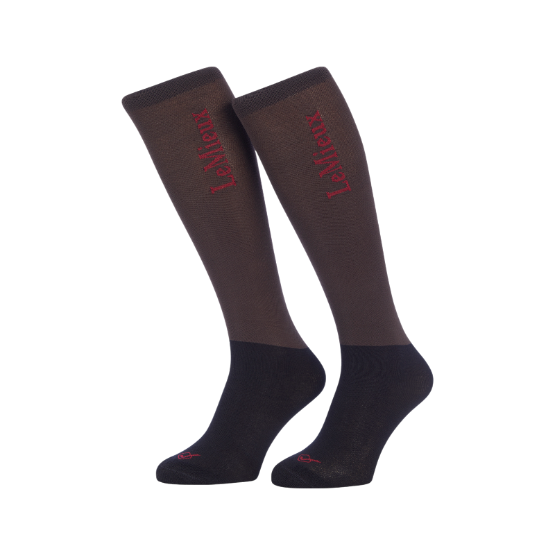 Lemieux - Chaussettes de compétition Cinder gris/ bordeaux (x2)