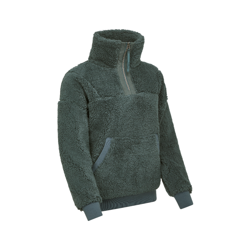 Lemieux - Sweat manches longues polaire femme Tara bleu pétrole