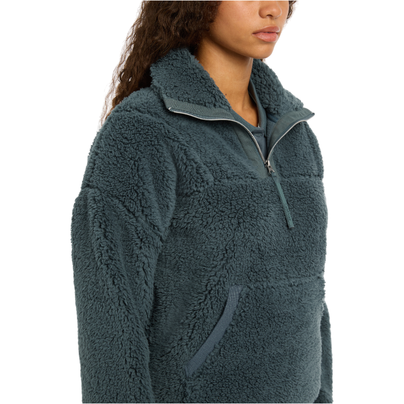 Lemieux - Sweat manches longues polaire femme Tara bleu pétrole