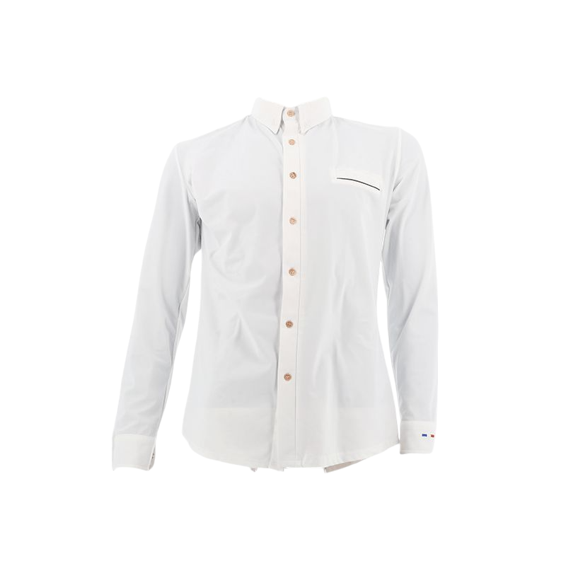 Le Sabotier - Emile men's white long-sleeved polo shirt